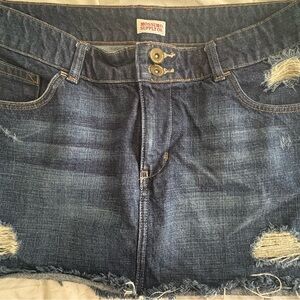 Mossimo Denim Distressed Mini Skirt